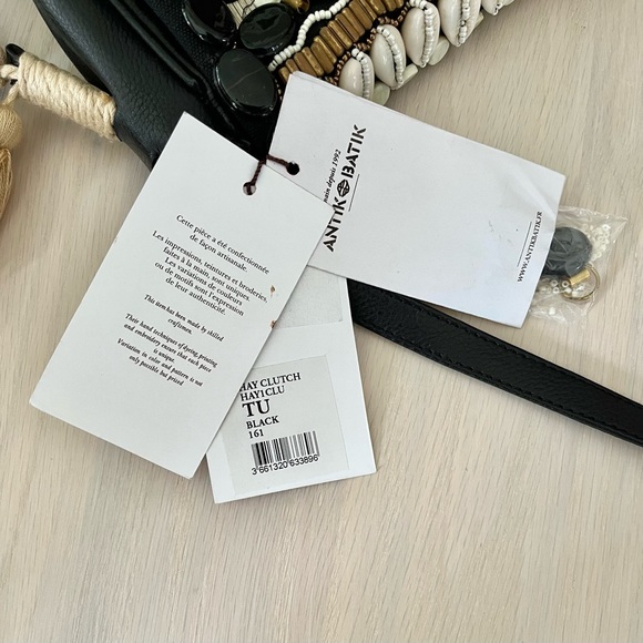 NEW Antik Batik Paris Hay leather seashell/bead embellished shoulder bag/clutch - Picture 11 of 13